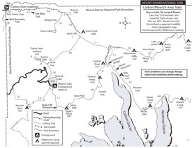 Carbon River and Mowich Lake Area trails map