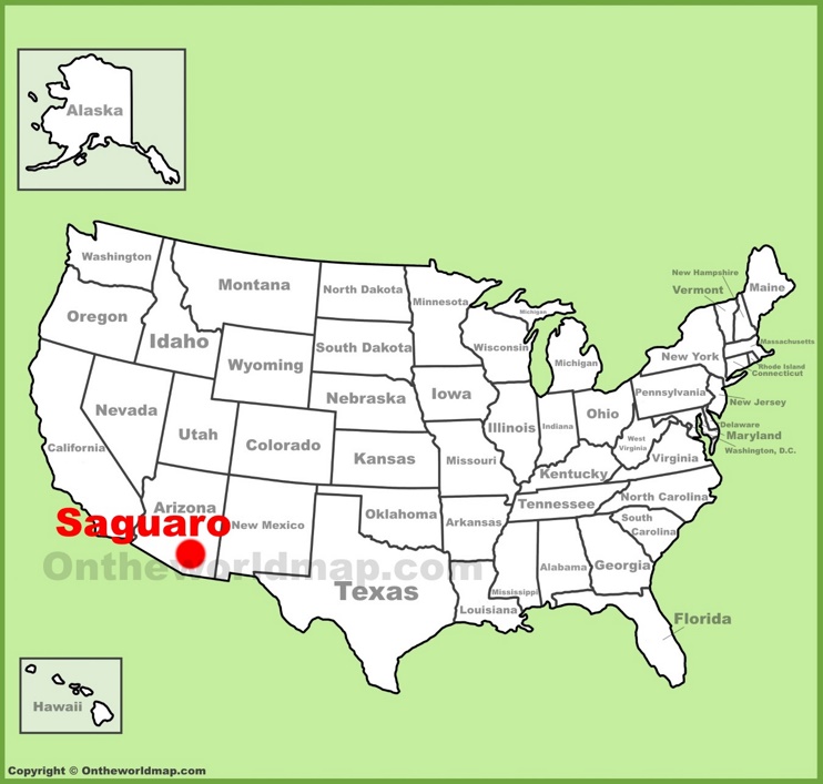 Saguaro National Park location on the U.S. Map
