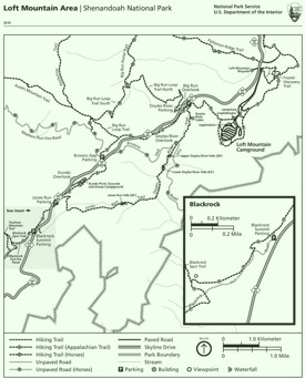 Shenandoah Loft Mountain Area trail map