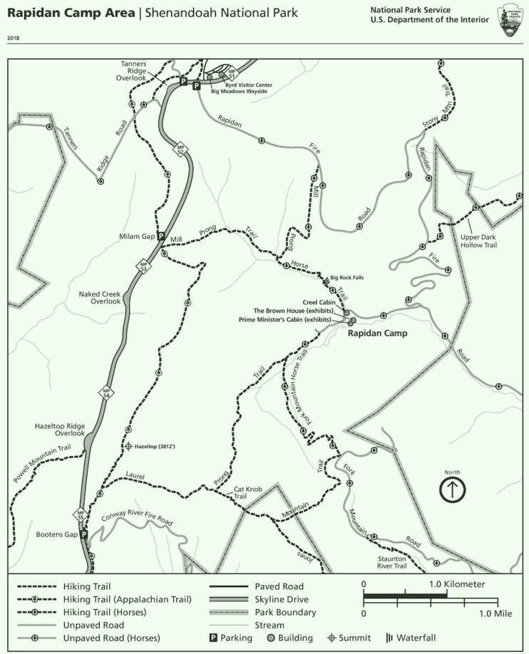 Shenandoah Rapidan Camp Area trail map
