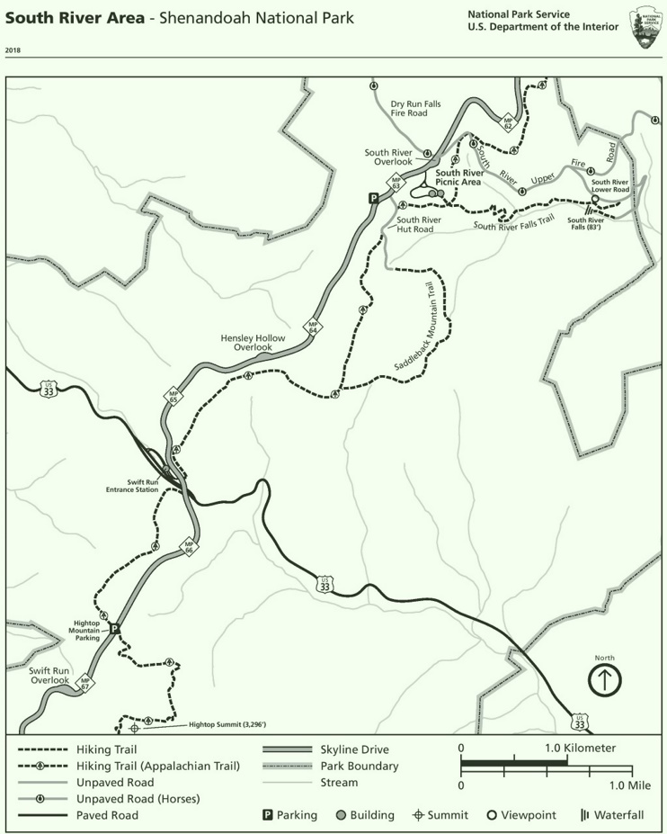 Shenandoah South River Area trail map