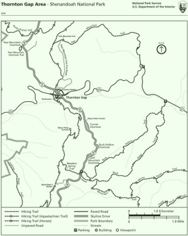Shenandoah Thornton Gap Area trail map