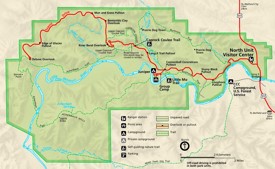 Theodore Roosevelt National Park North Unit tourist map