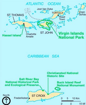 Virgin Islands National Park Area map