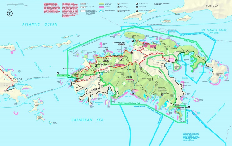 Map of Virgin Islands National Park