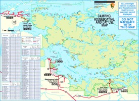 Voyageurs National Park camping and houseboating map