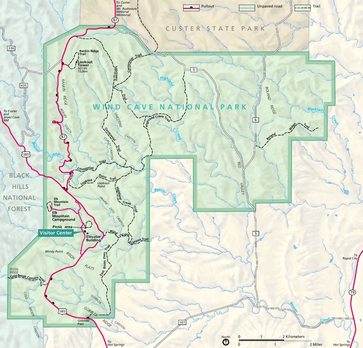 Map of Wind Cave National Park