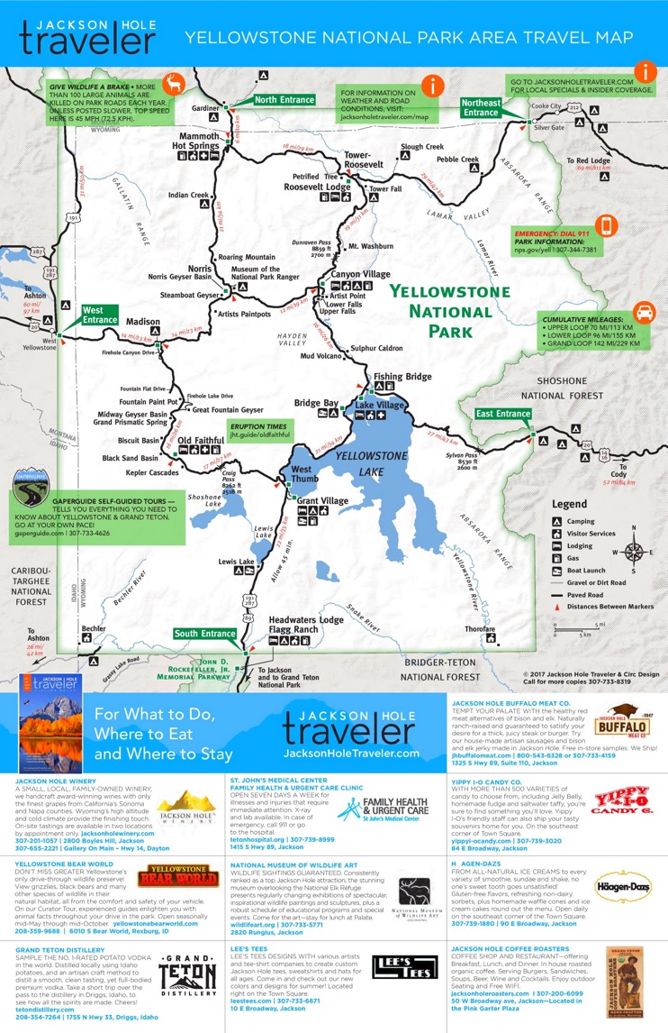 Map Yellowstone National Park Lodging Printable Map Of Hawaiian Islands