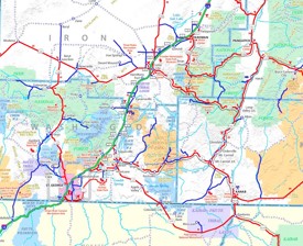 Zion National Park area road map