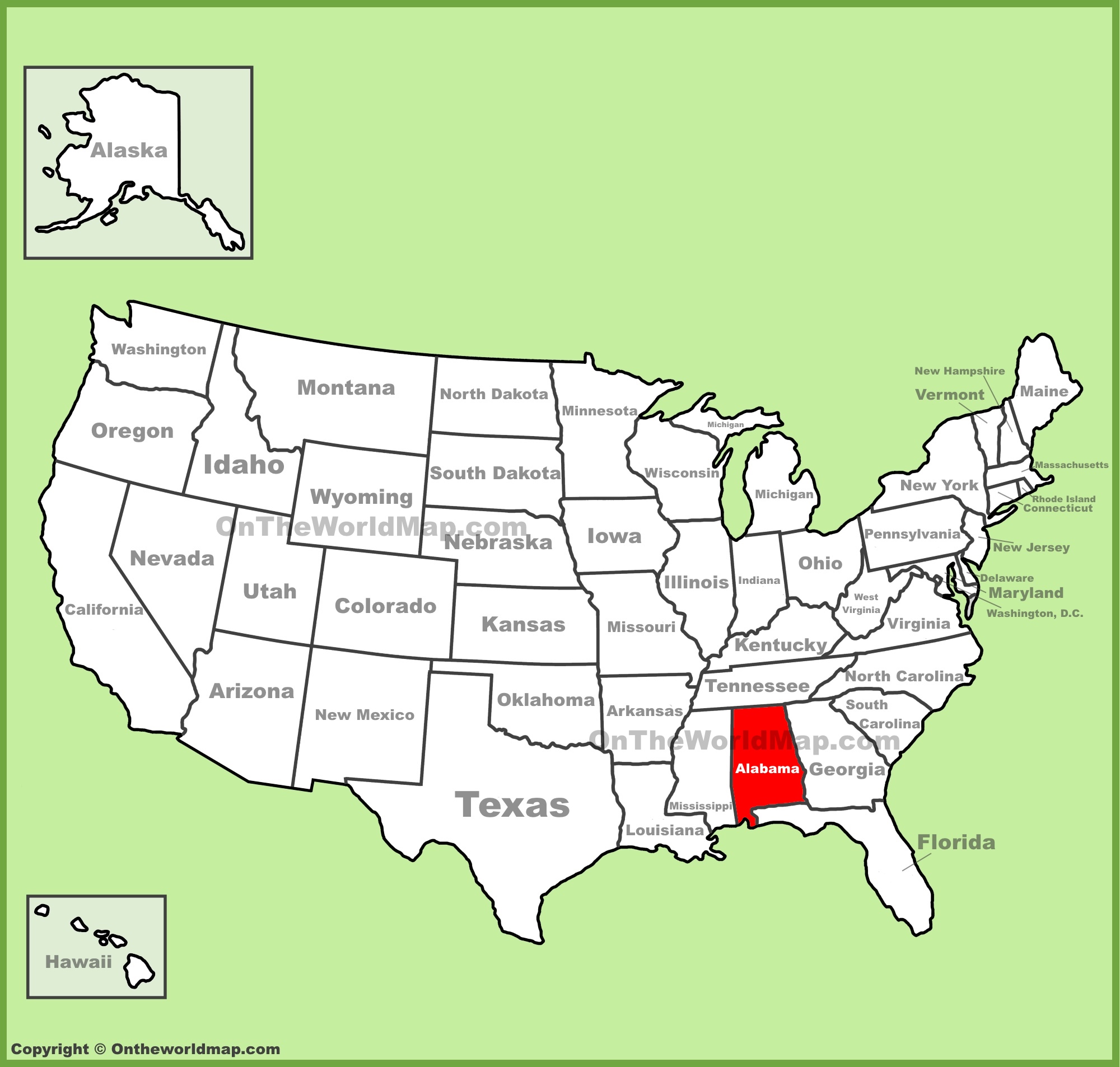 Alabama Location On The Us Map 0681