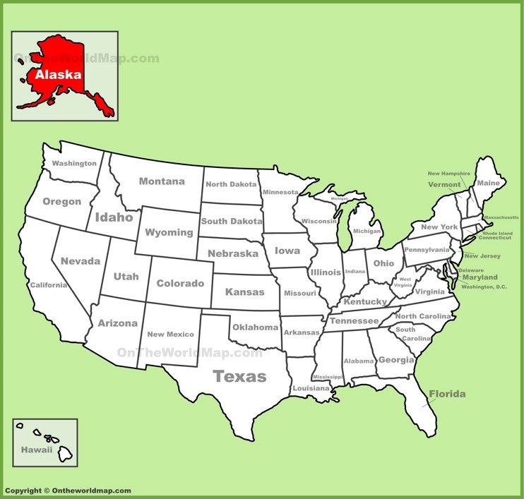 Alaska location on the U.S. Map