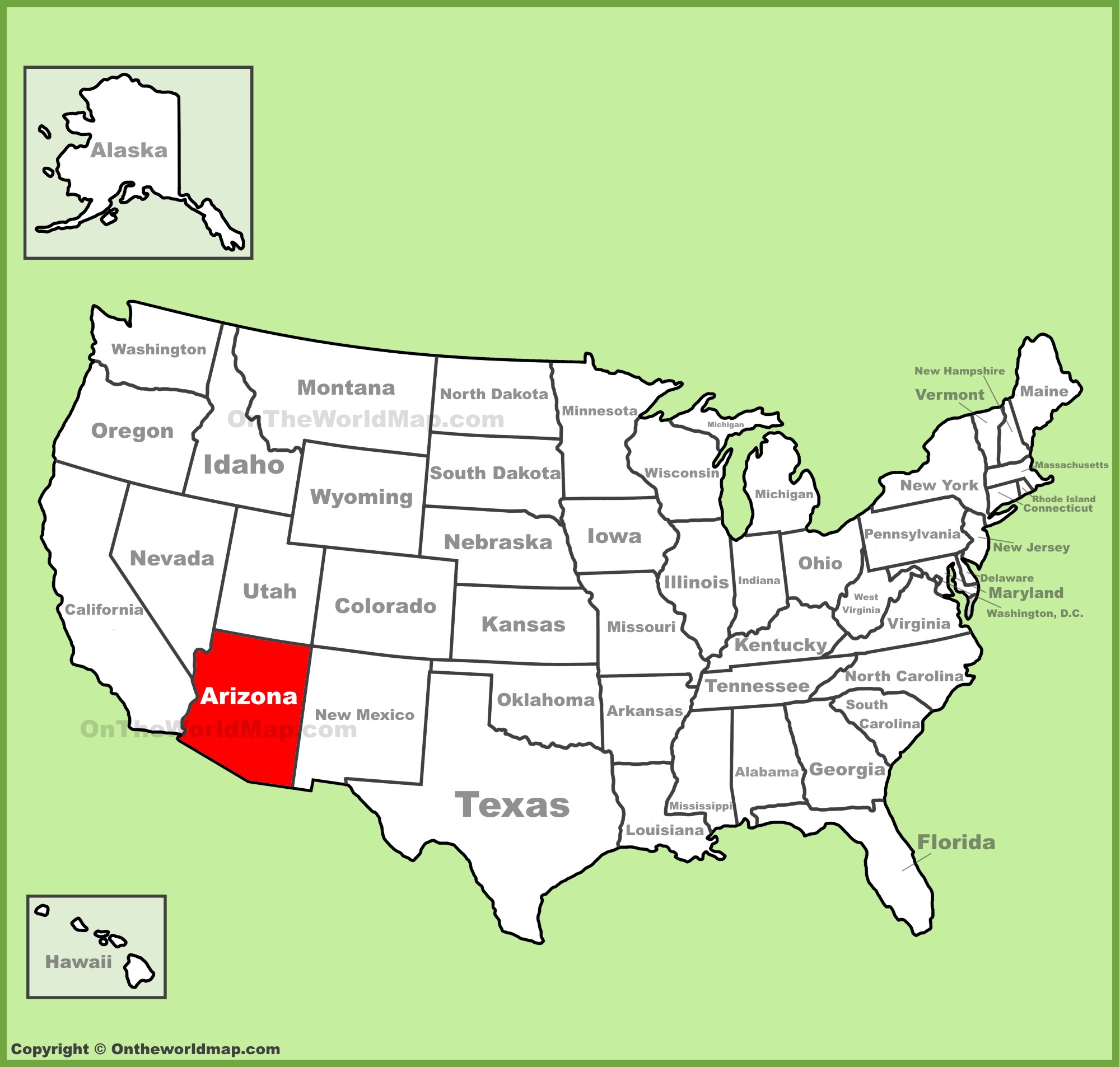 Albums 90+ Images arizona on a map of the us Completed