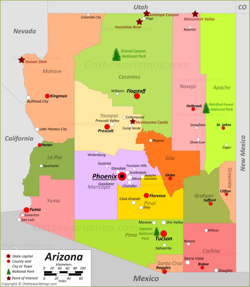 Arizona State Maps Usa Maps Of Arizona Az