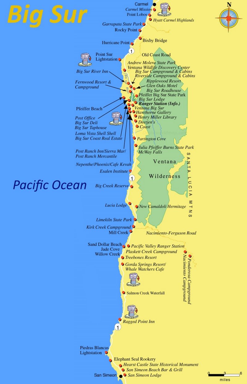 Big Sur Tourist Map