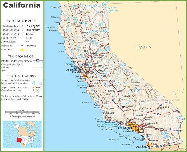 California highway map
