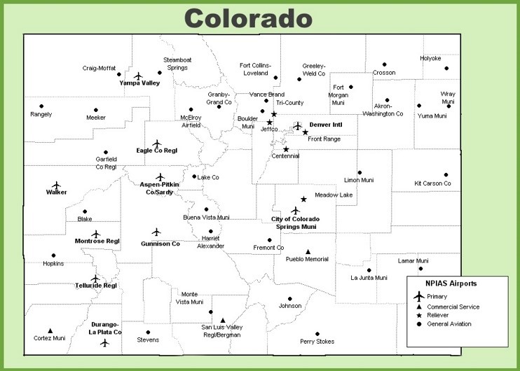 Colorado airport map