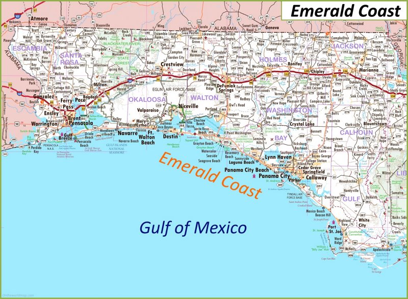 Map of Emerald Coast