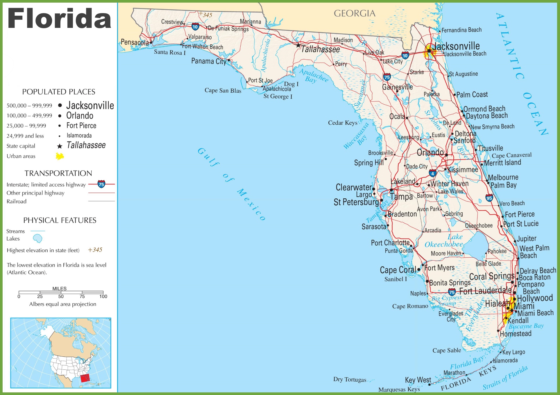 Florida Highway Map Ontheworldmap