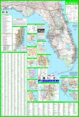 Large Detailed Map of Florida Wwith Cities And Towns