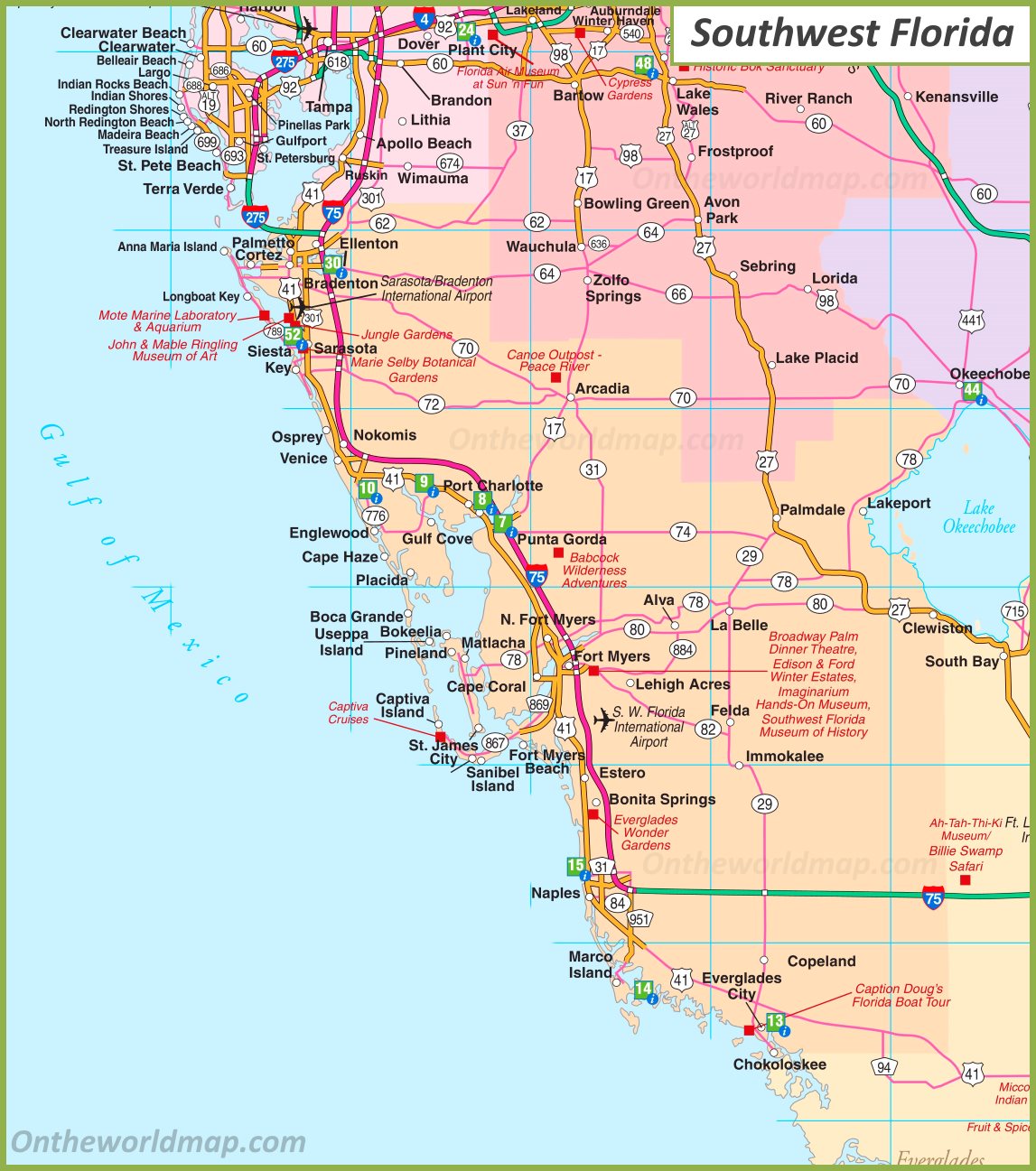 Map Of Southwest Florida