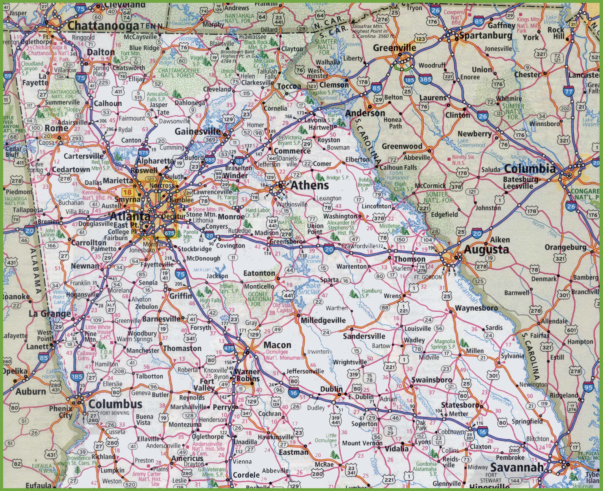 Map Of Northeast Georgia Cities Afputra