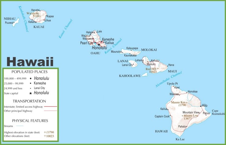 Hawaii highway map