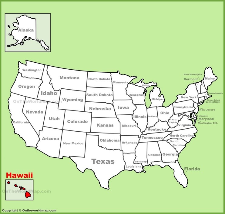 Hawai location on the U.S. Map