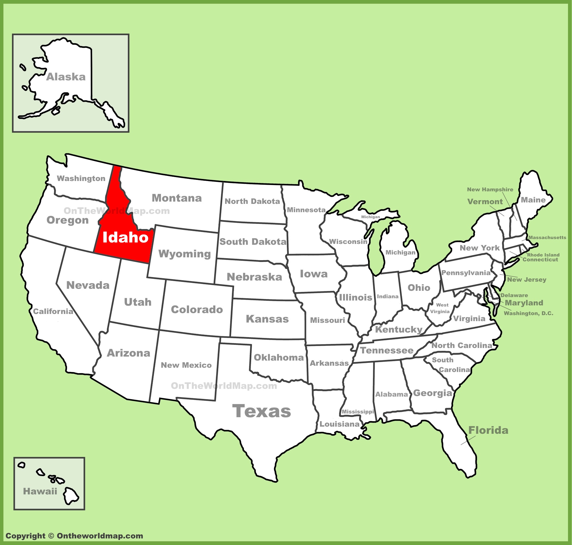 Idaho Location On The Us Map 2157