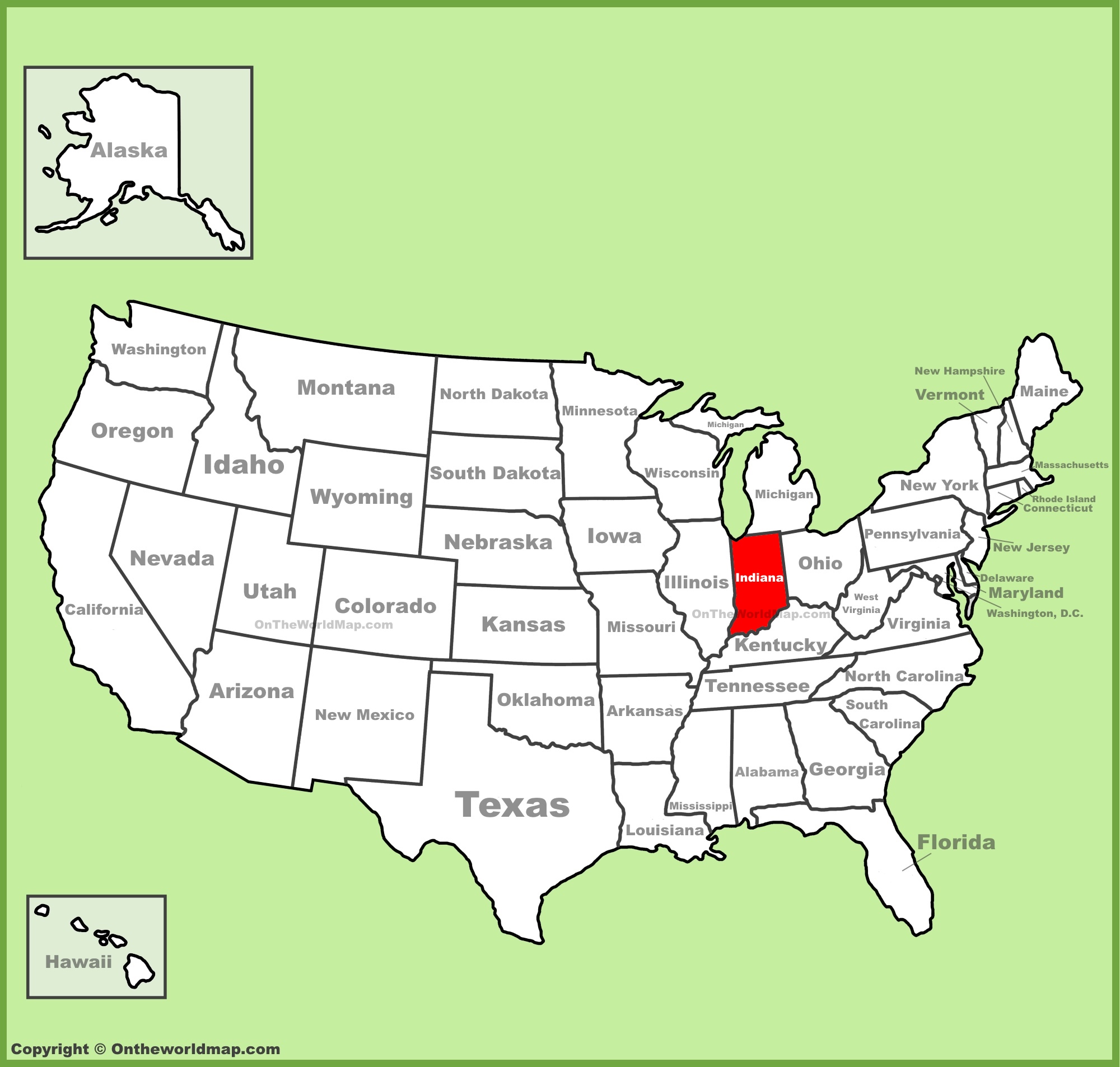 Indiana Location On The U S Map