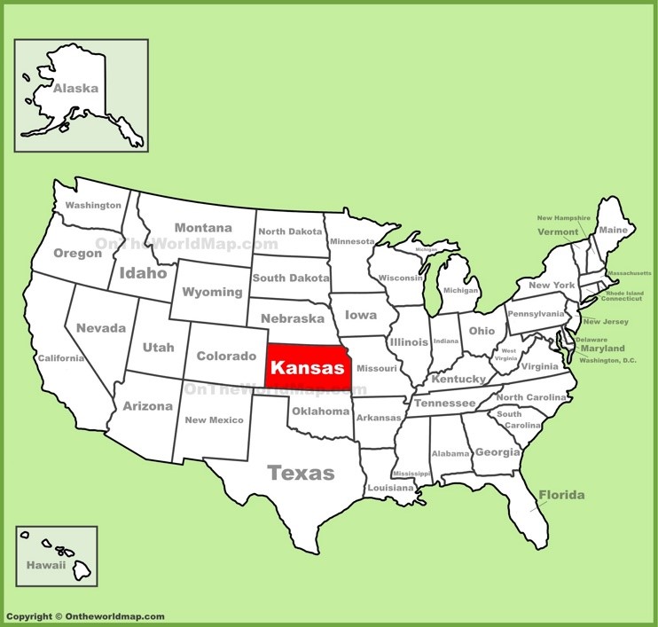 Kansas location on the U.S. Map