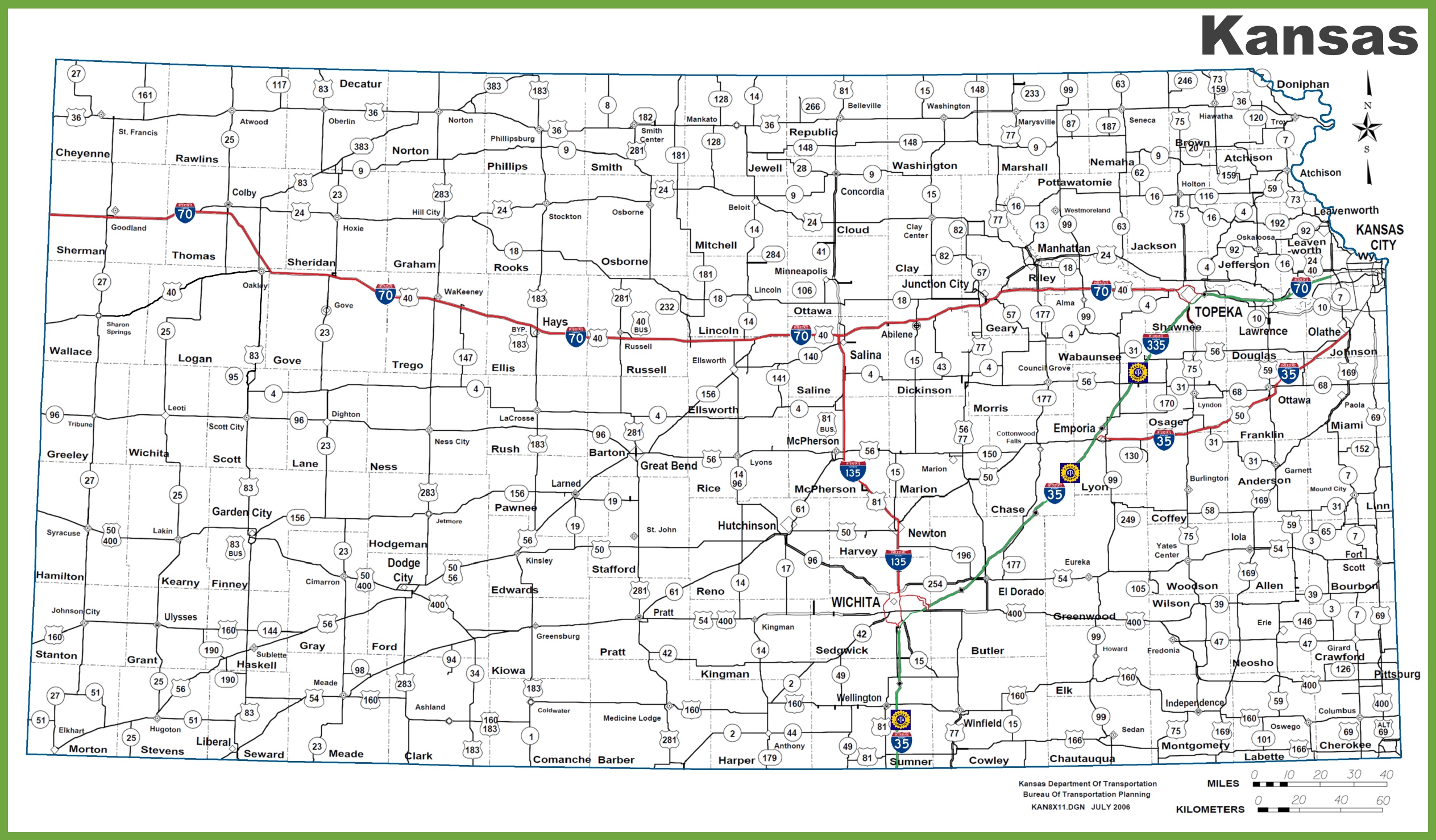 Kansas Road Map