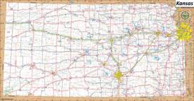 Large Detailed Map of Kansas With Cities and Towns