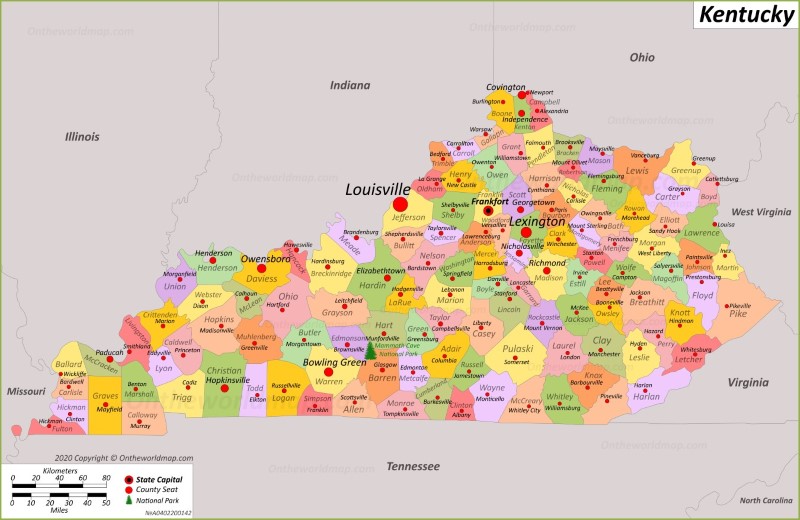 Kentucky State Map With Cities Map 7548 The Best Porn Website 6745