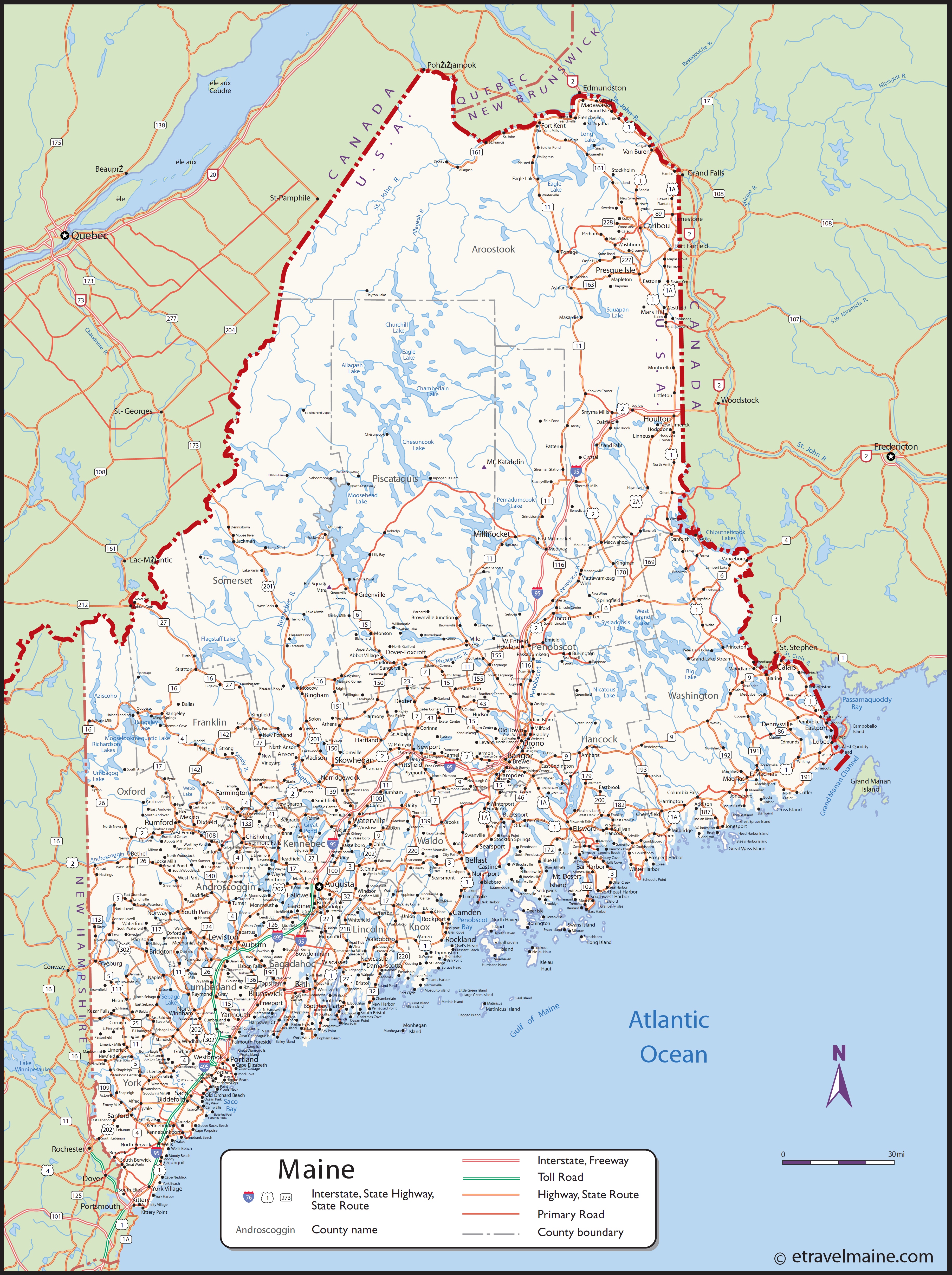 county map of maine with cities Large Detailed Map Of Maine With Cities And Towns county map of maine with cities