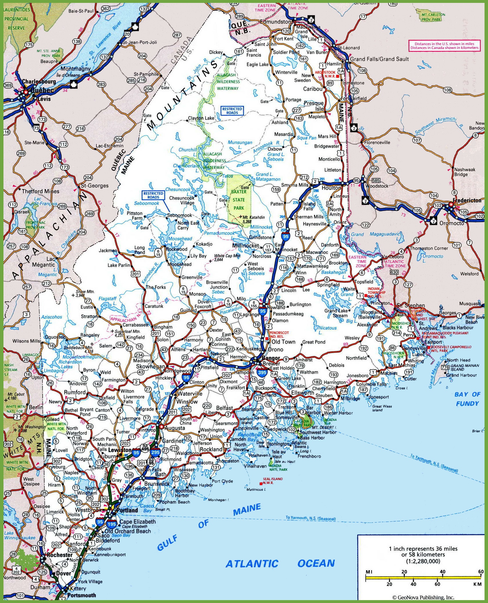 road map of maine usa Maine Road Map road map of maine usa