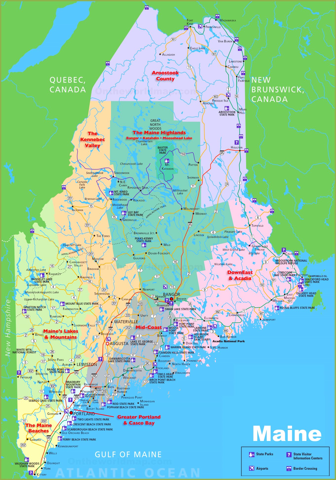 Maine tourist map