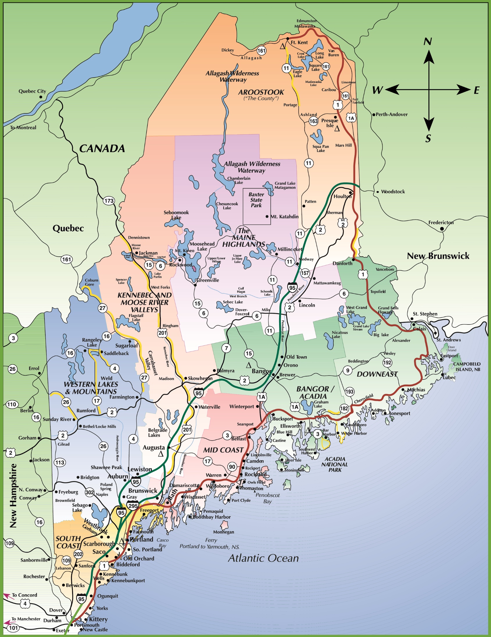 A Map Of Maine Topographic Map Of Usa With States