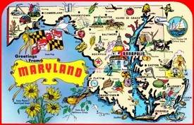 Pictorial travel map of Maryland