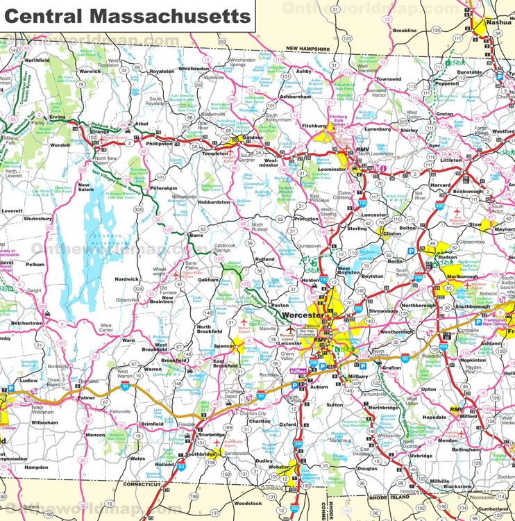Map of Central Massachusetts