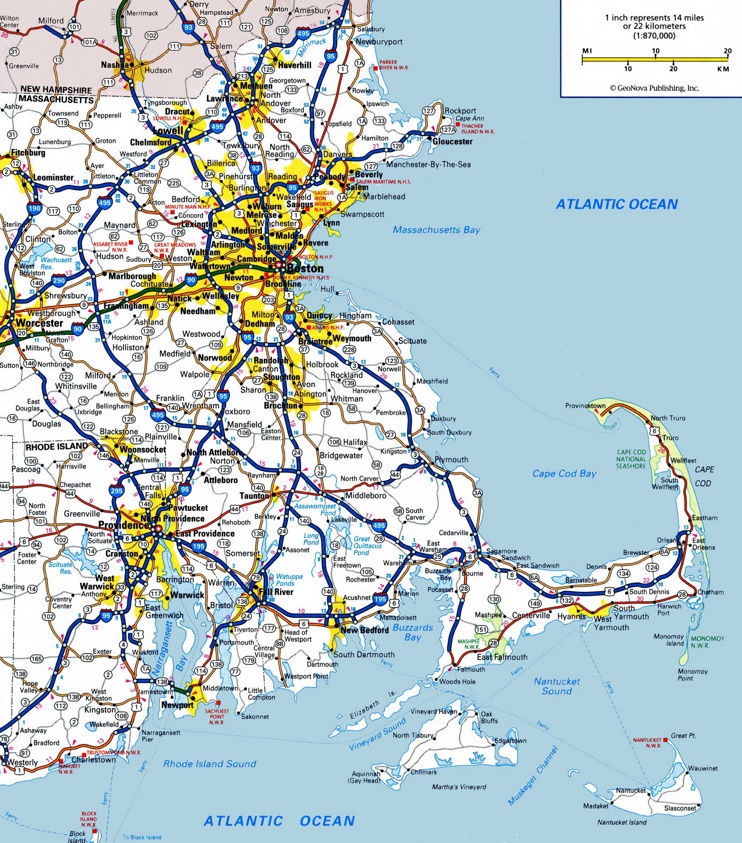 Map of Eastern Massachusetts