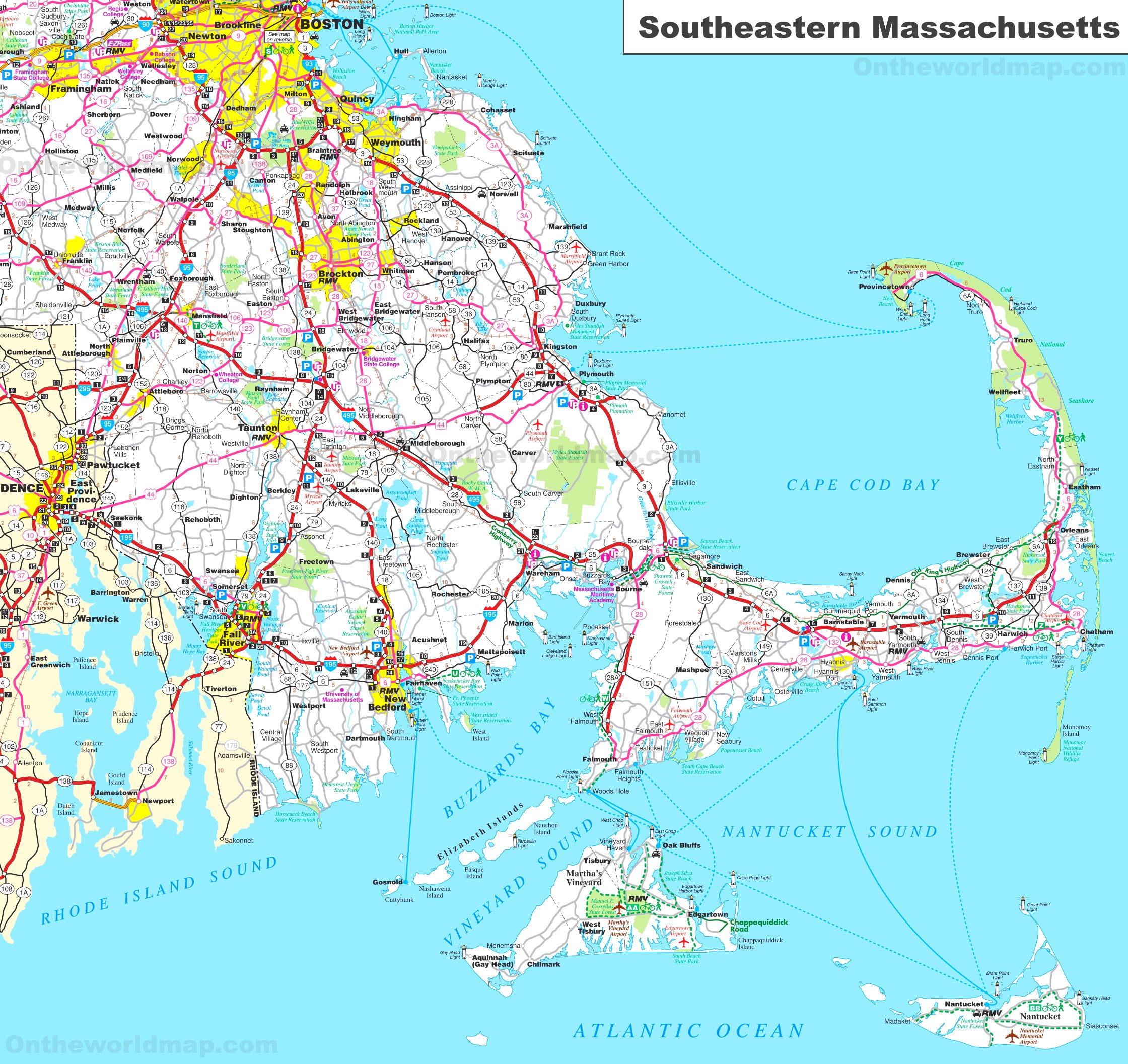 Map Of Southern Ma - Park Boston Zone Map