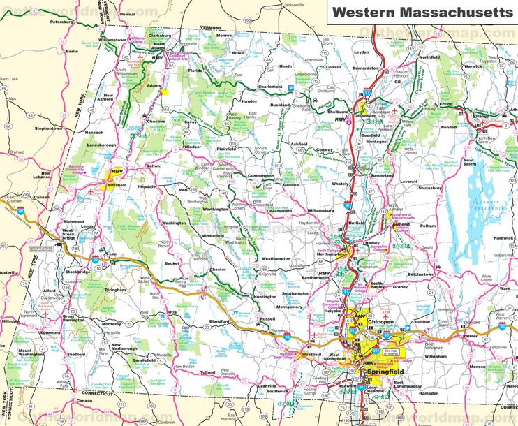 Map of Western Massachusetts
