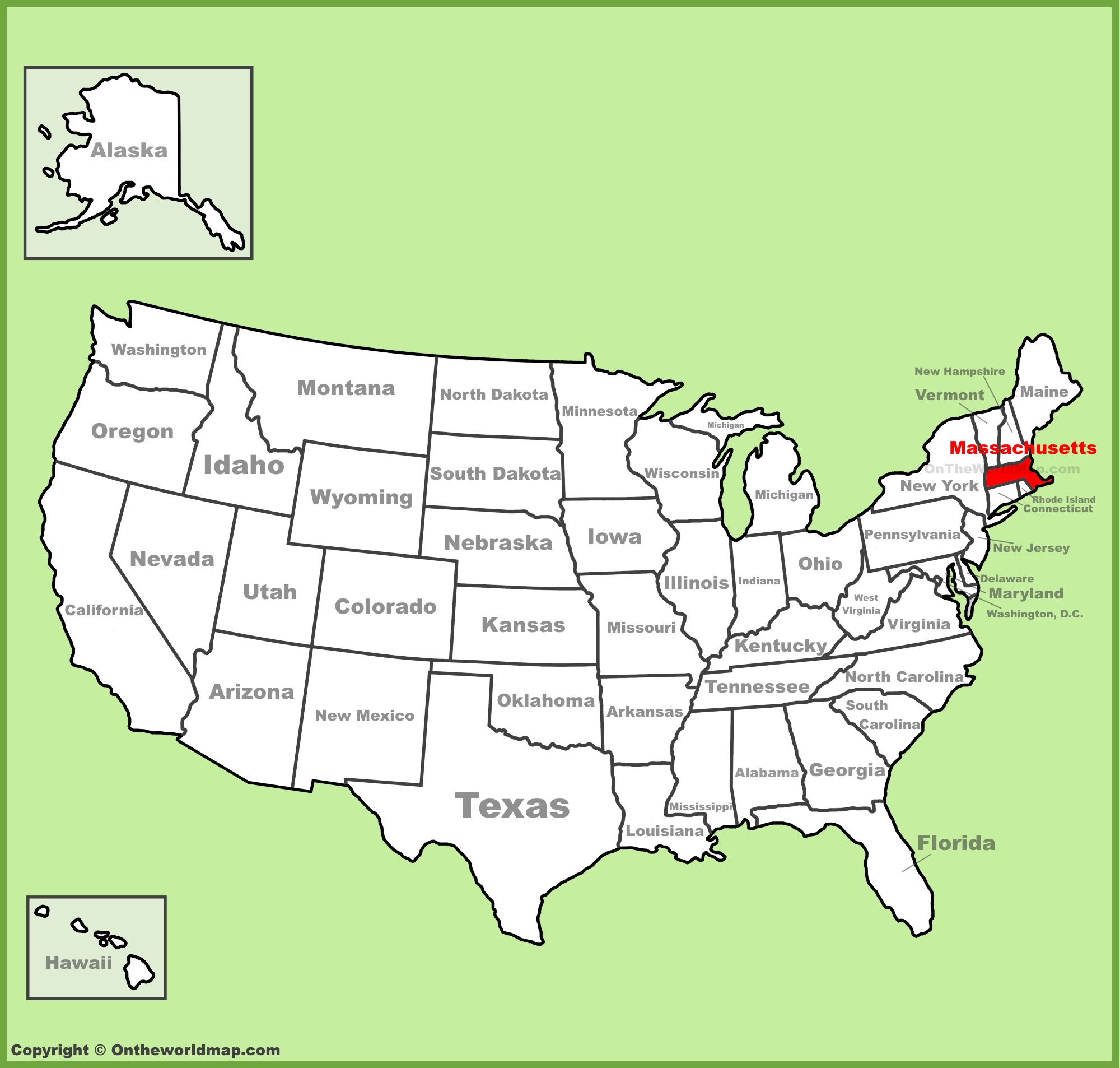 massachusetts on the us map Massachusetts Location On The U S Map massachusetts on the us map