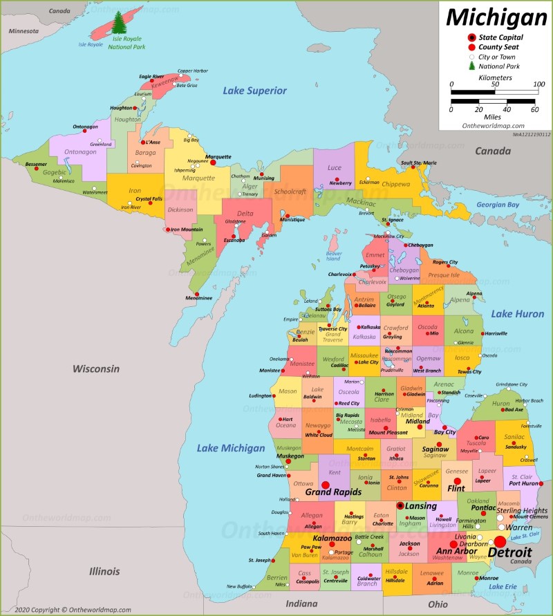 state of michigan map with cities and counties Michigan State Maps Usa Maps Of Michigan Mi state of michigan map with cities and counties