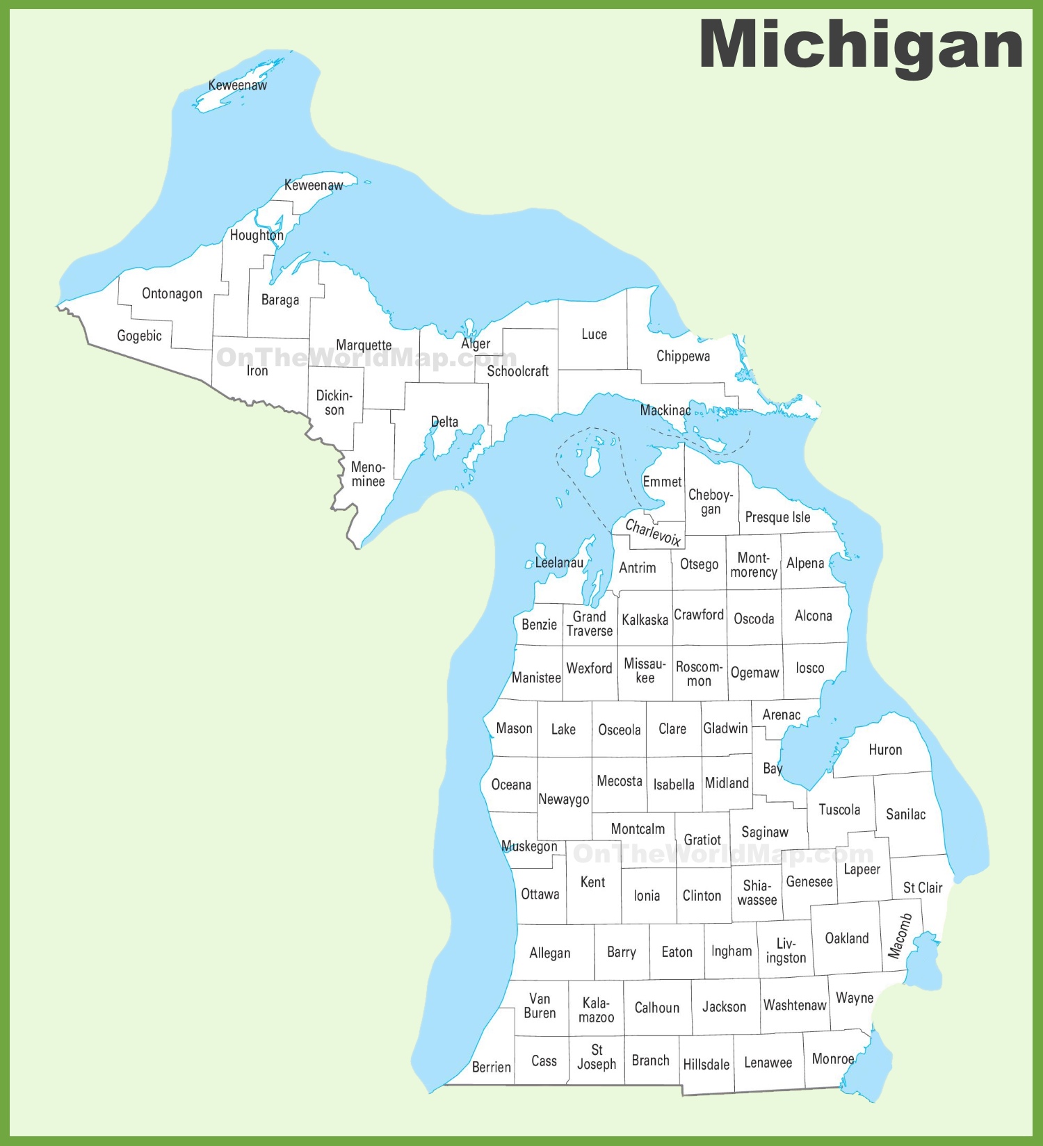 state of michigan map with counties Michigan County Map state of michigan map with counties