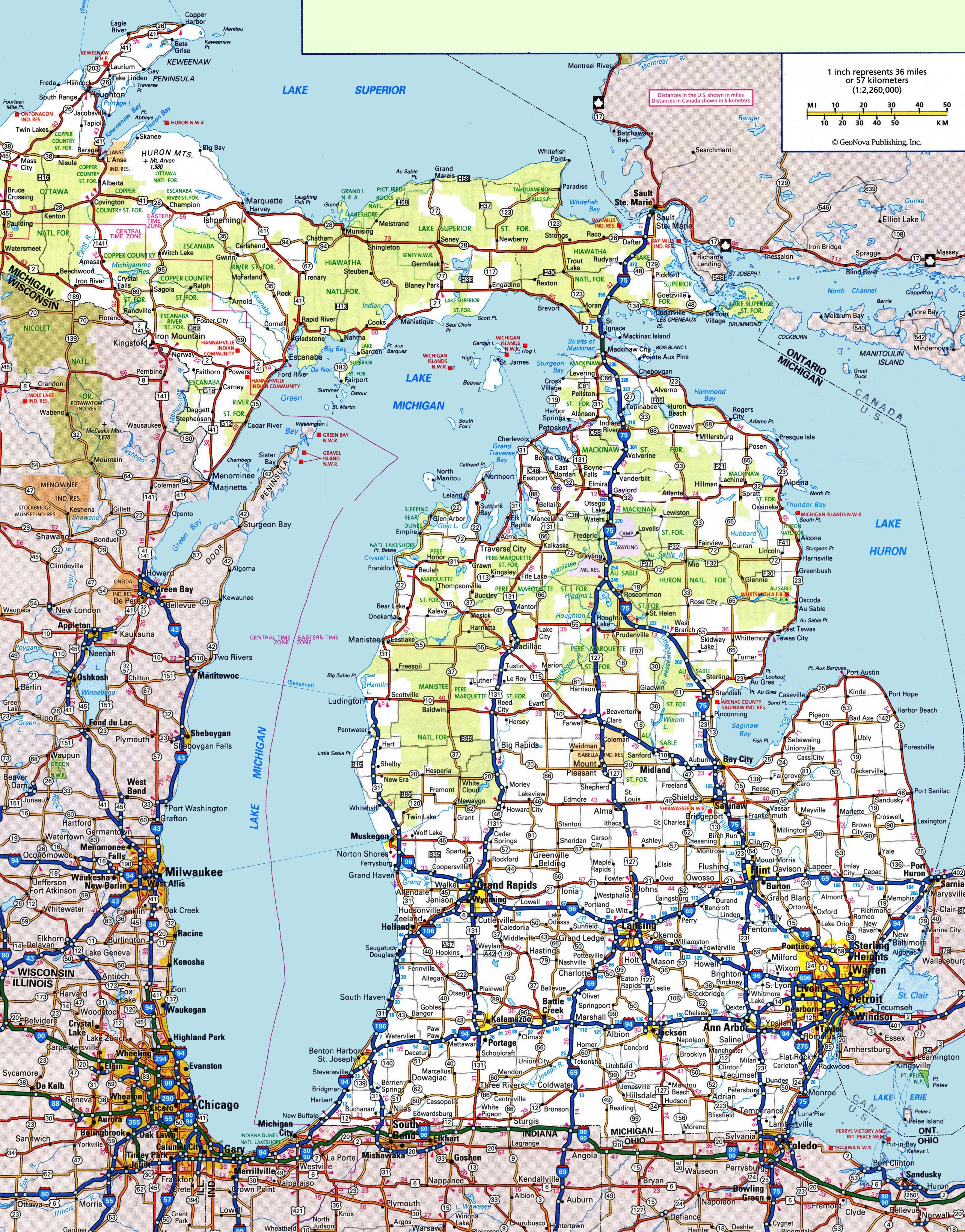 Michigan road map