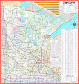 Large Detailed Map of Minnesota With Cities and Towns