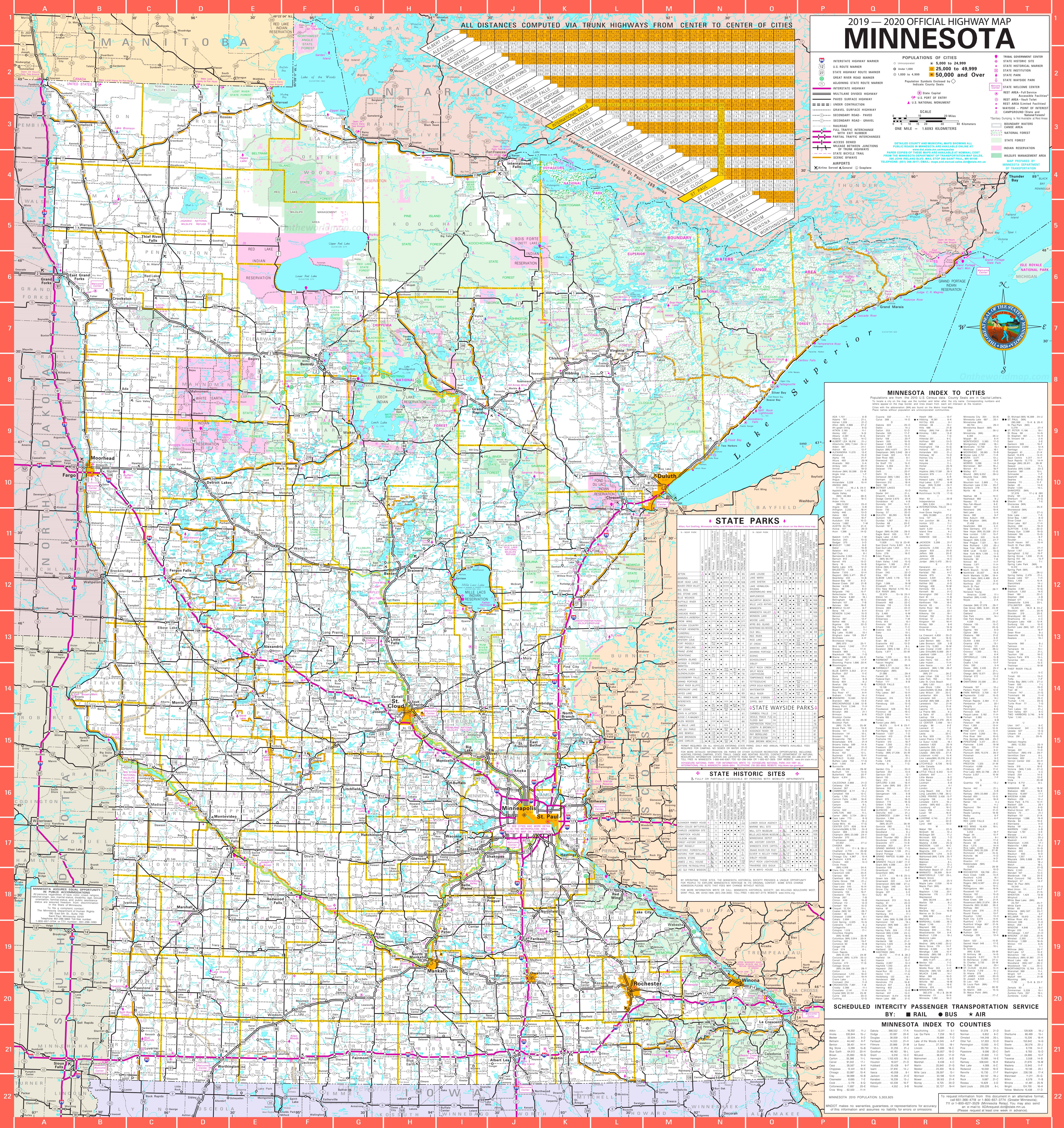 Map Of Minnesota With Cities