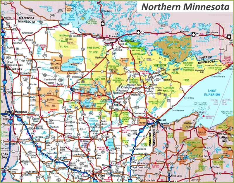 Map of Northern Minnesota