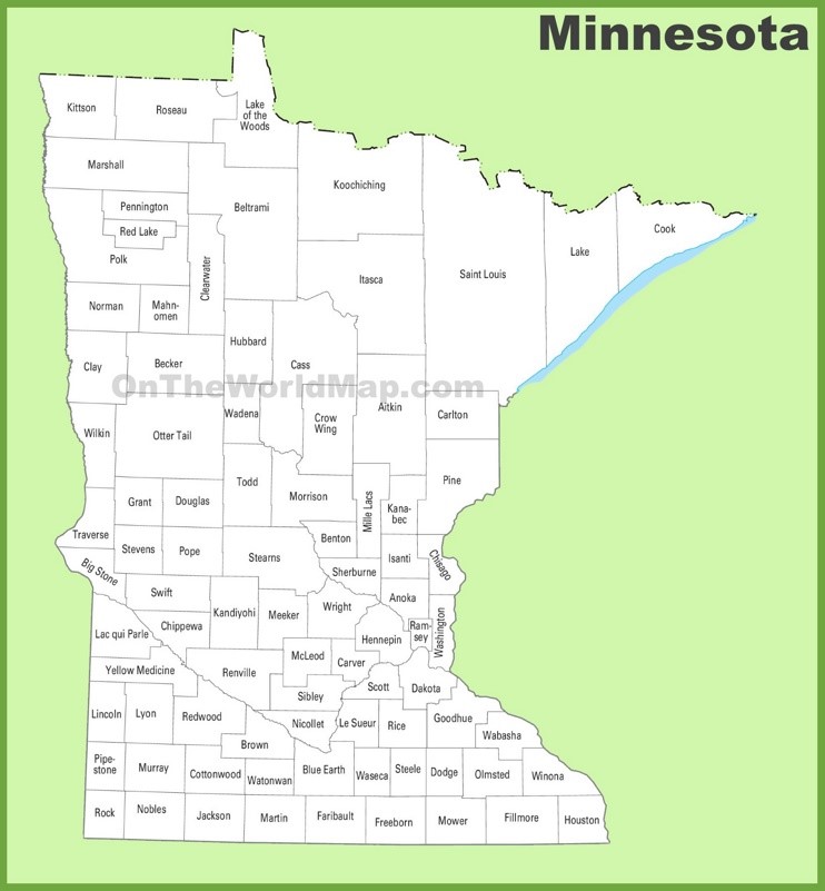 Minnesota county map